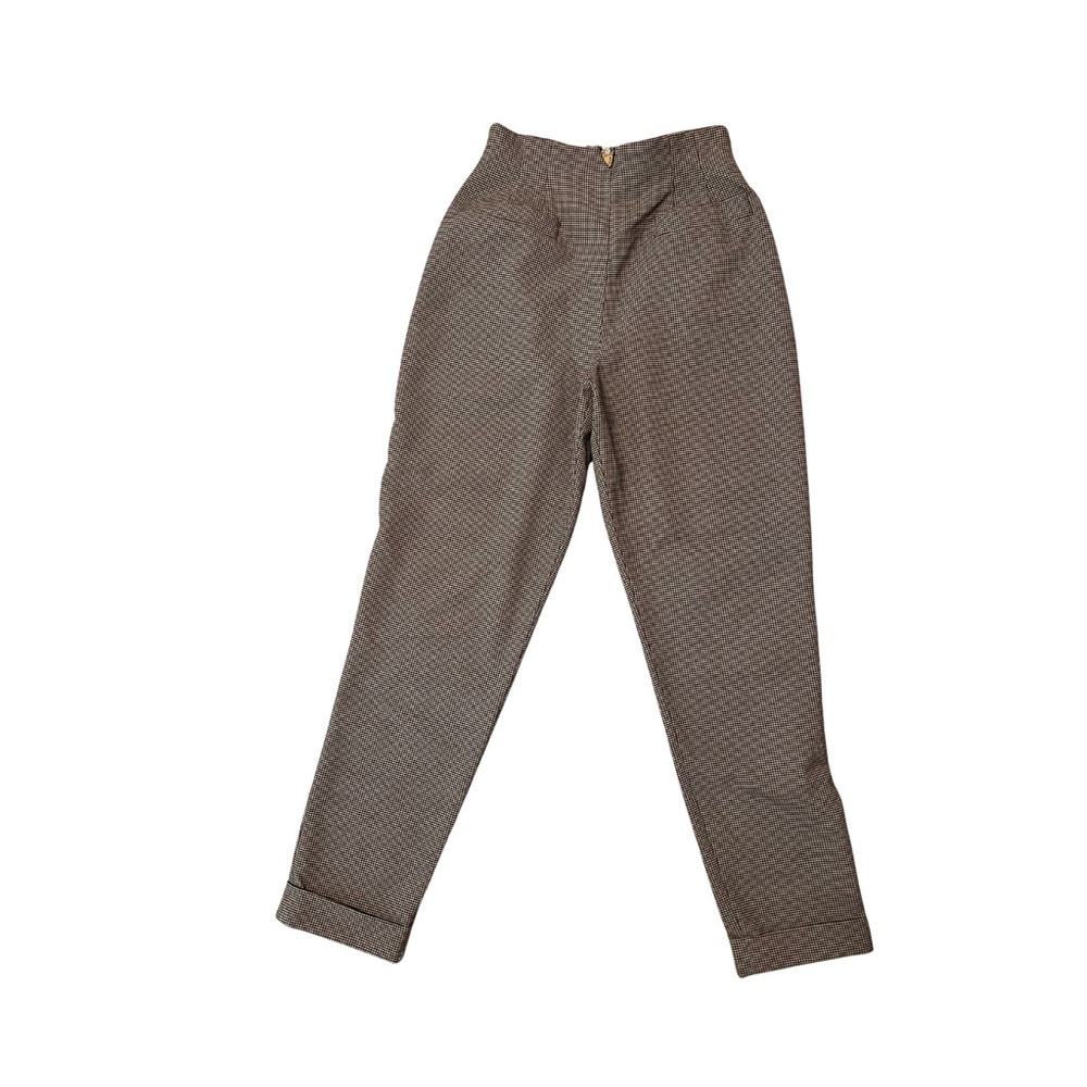 Thalian Women’s beige houndstooth high waist trousers